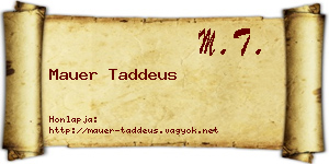 Mauer Taddeus névjegykártya